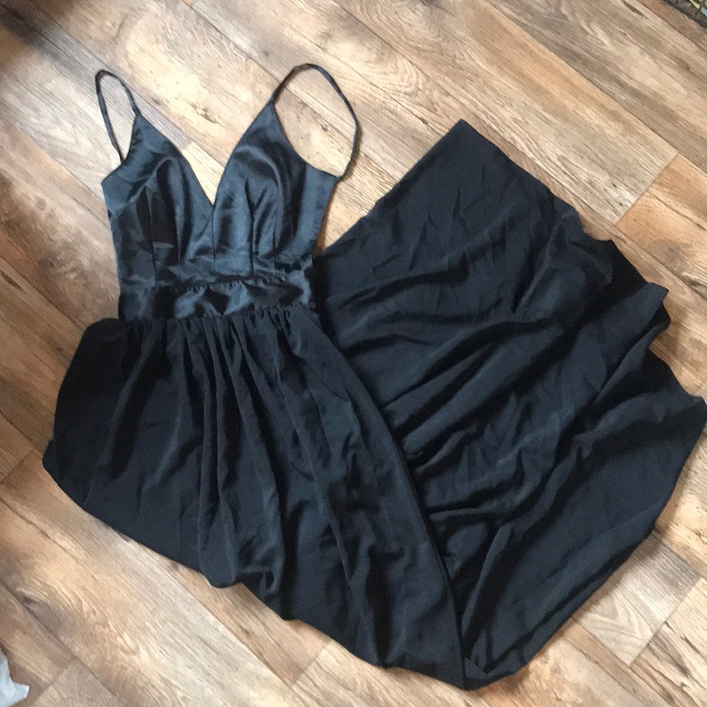Black Backless long maxi dress